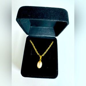 18K Gold Plated Pearl Necklace #1091